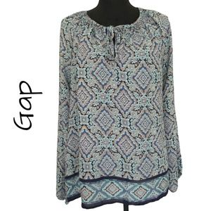 GAP Paisley Patterned Smock-style Blouse, Size Large